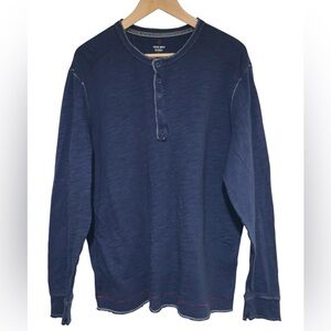 True Grit Men's Soft Henley Pullover Shirt Blue Size: L
